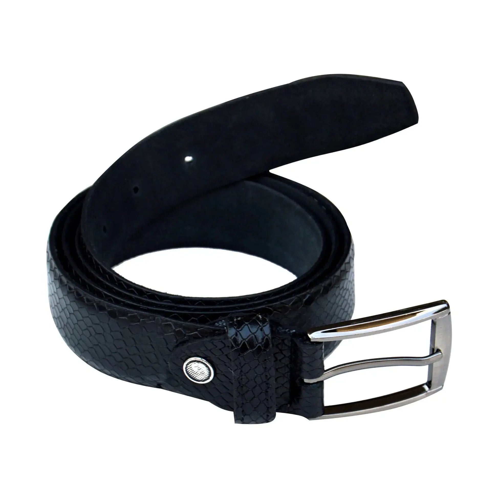 Black Men’s Leather Belt – Genuine Leather | Western-Attire G-Leather