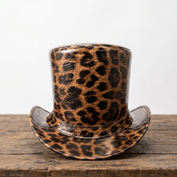 Leopard Print Steampunk Top Hat – Gothic Festival & Costume Hat