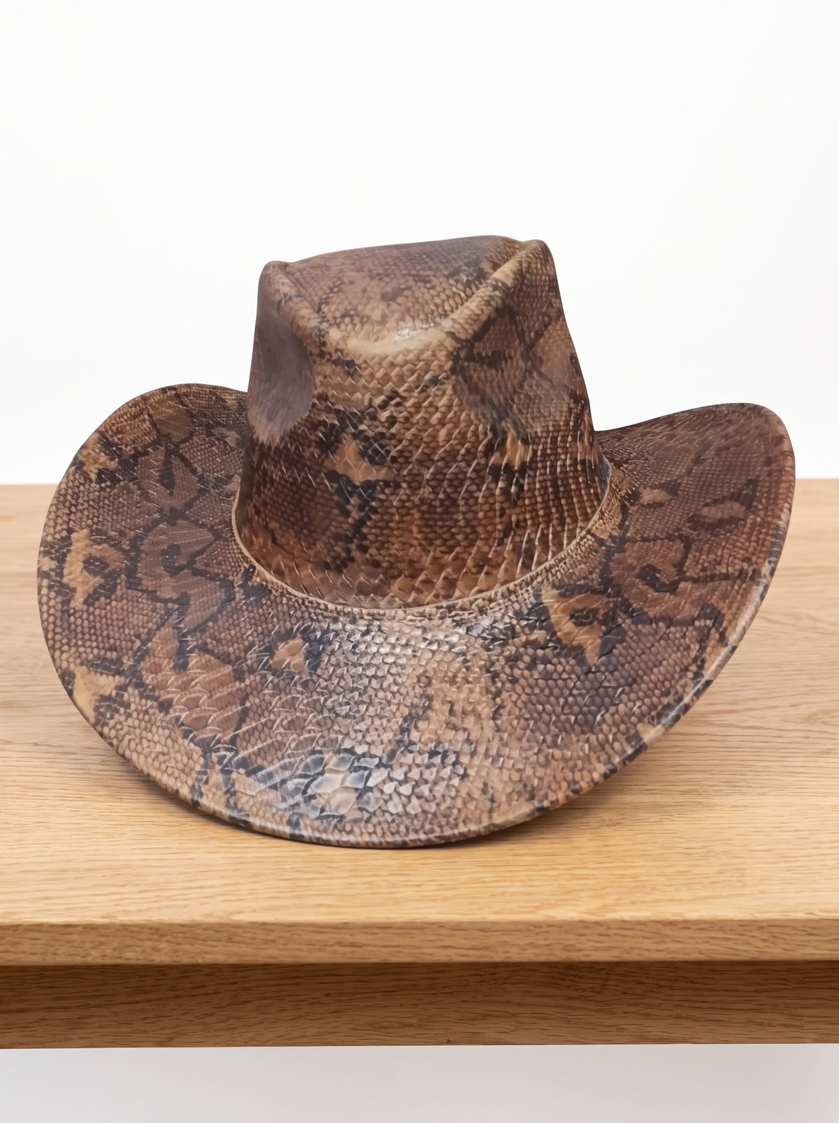 Snake Embossed Leather Cowboy Hat, Handmade Western Hat, Rodeo Festival Headwear, Unisex Country Style Hat