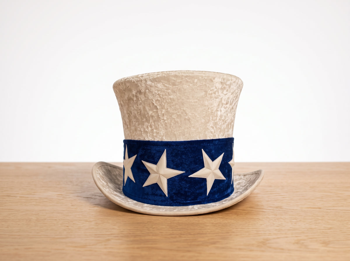 Uncle Sam Velvet Top Hat – American Flag Patriotic Costume Hat