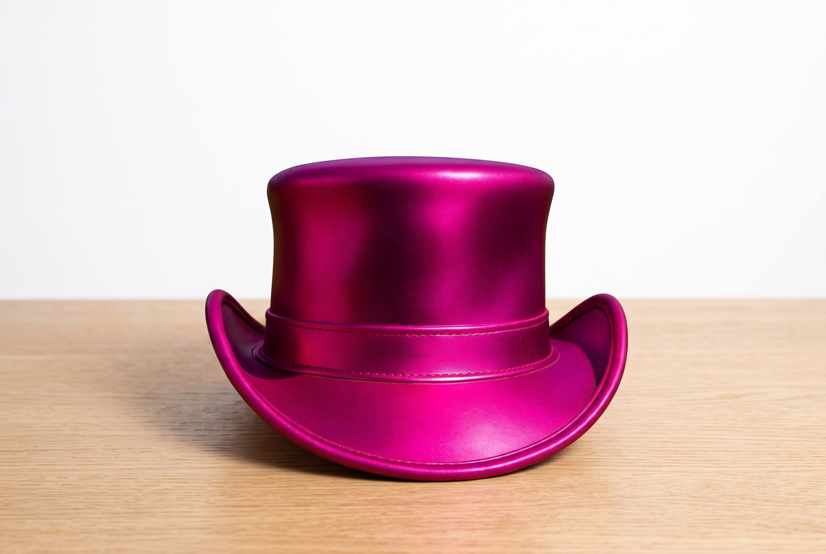 Metallic Pink Steampunk Top Hat – Victorian Mad Hatter Cosplay Hat