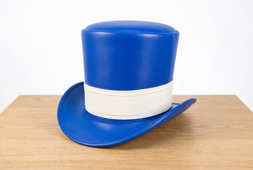 Blue Leather Steampunk Top Hat – Victorian Gothic Cosplay Hat
