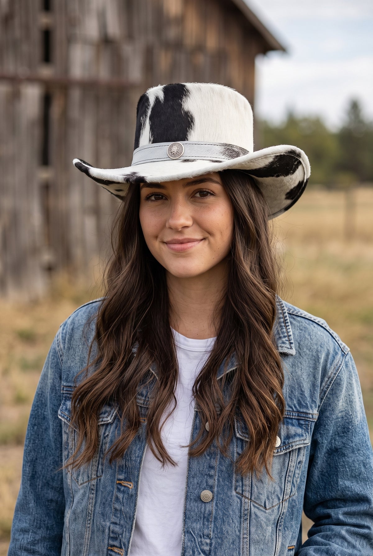 Leather Top Hat, Western Cowboy Hat, Ranch Style Festival Hat, Unique Leather