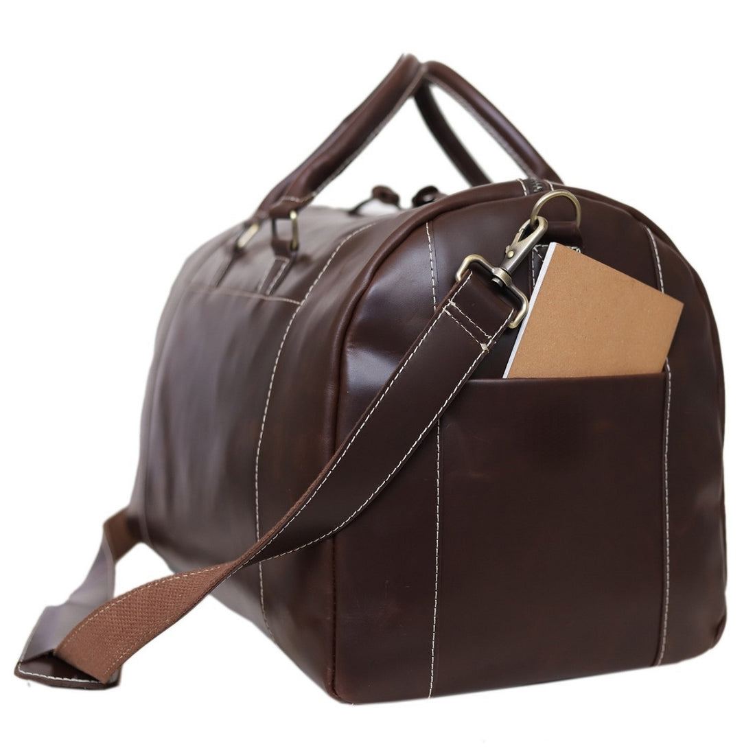 Dark Brown Leather Duffle Bag